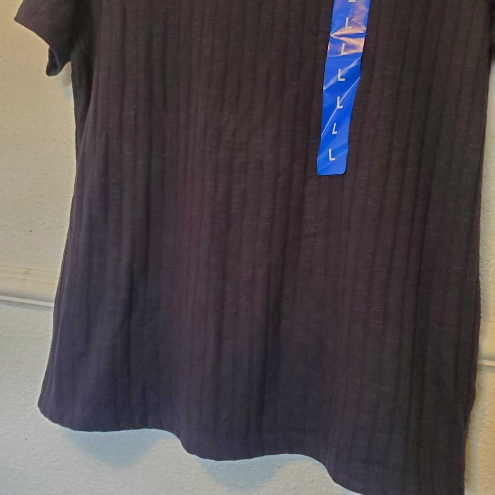 Vintage America Blues Womens Ribbed Short Sleeve T-Shirt Navy Blue Large L NEW - Picture 4 of 11